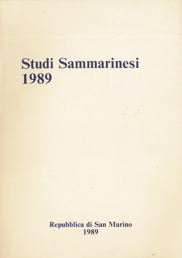 Studi Sammarinesi di scienze arte e lettere 1989