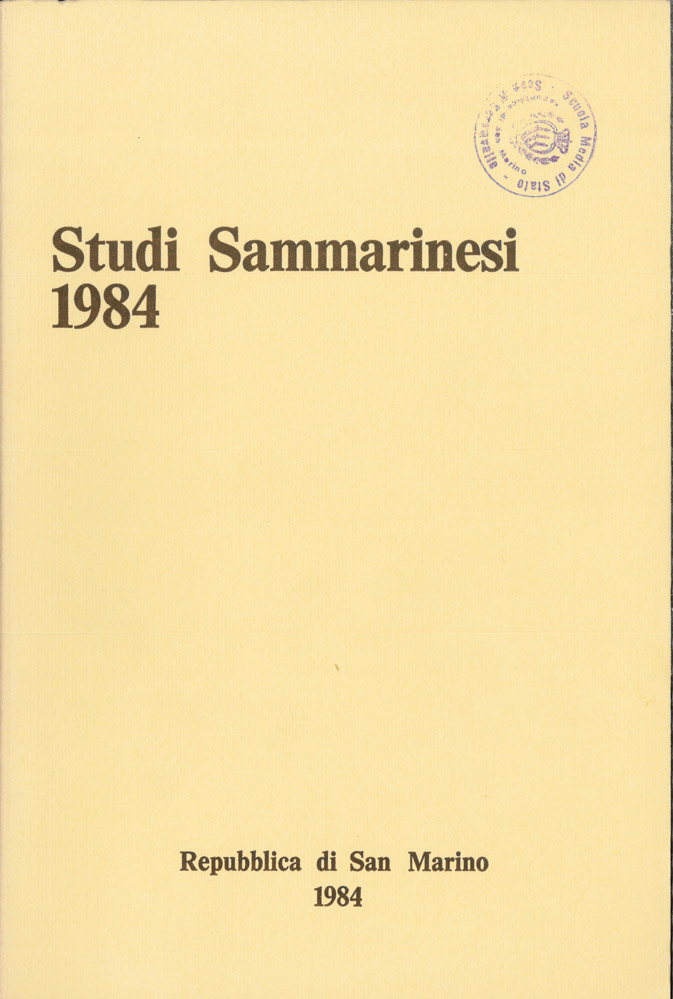 Studi Sammarinesi di scienze arte e lettere 1984. Tiratura limitata