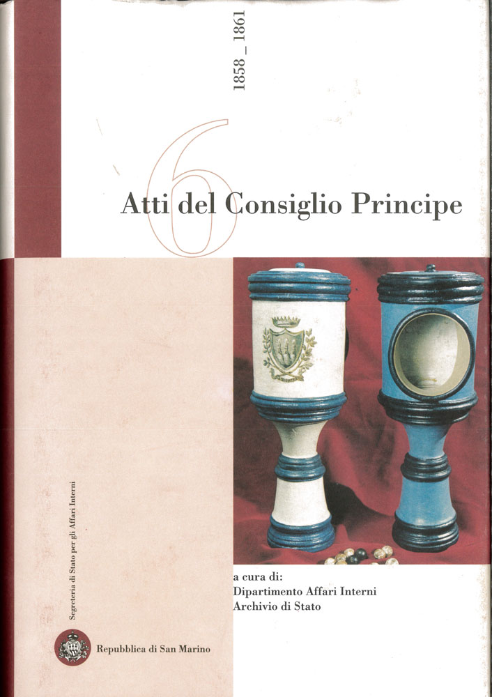 Atti del consiglio principe 6. 1858-1861