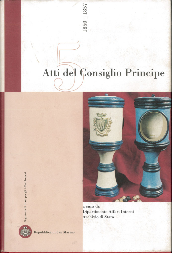 Atti del consiglio principe 5. 1850-1857