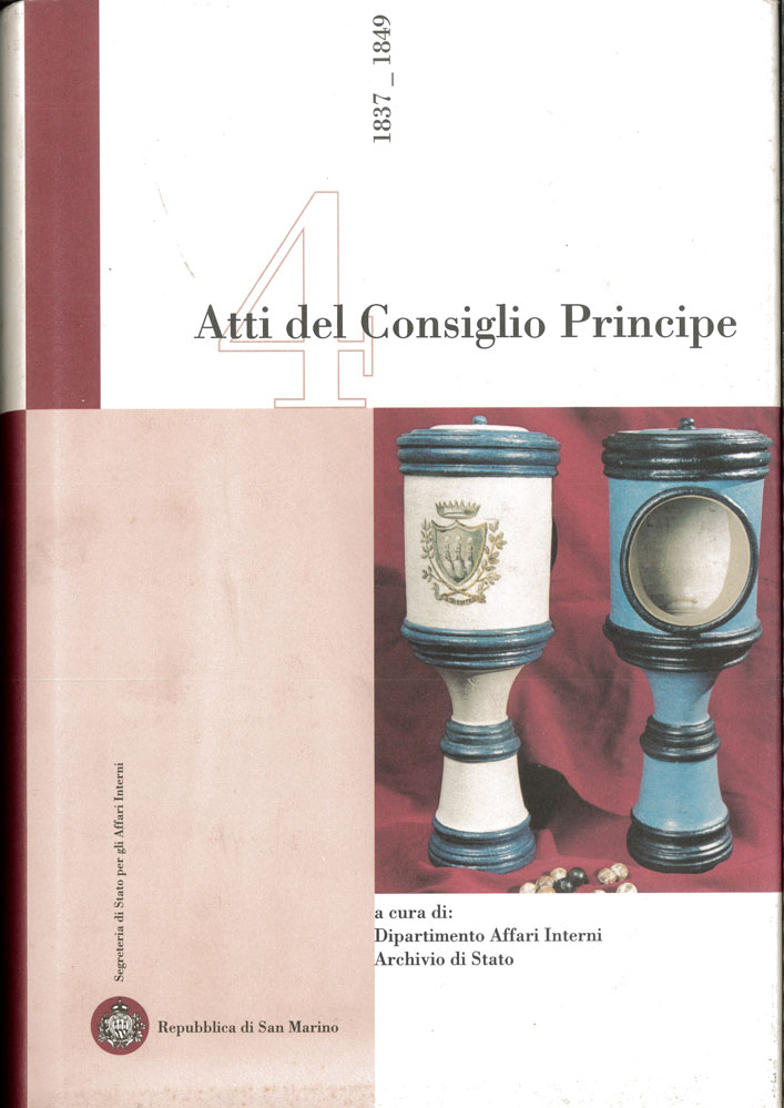 Atti del consiglio principe 4. 1837-1849
