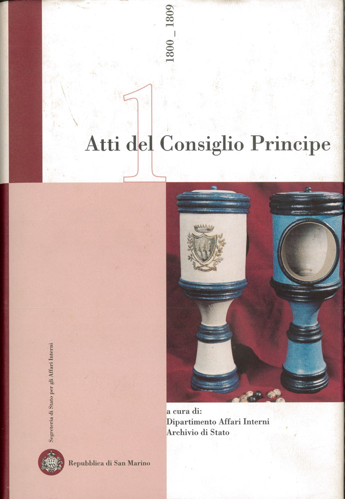 Atti del consiglio principe 1. 1800-1809