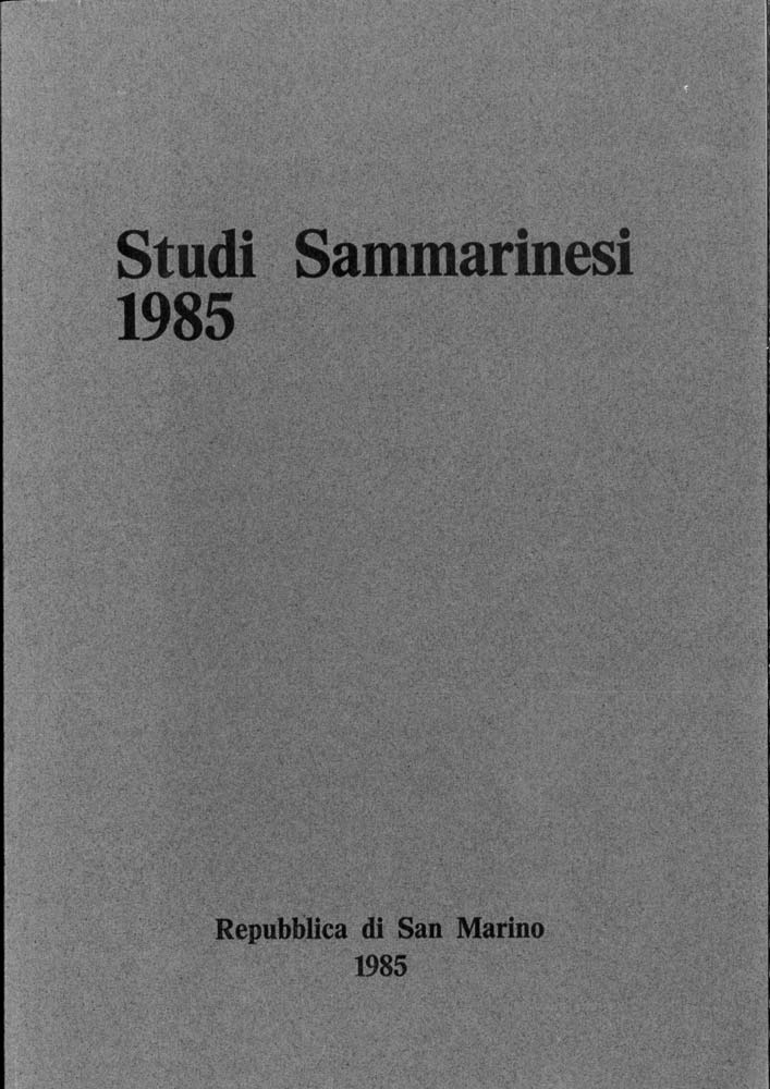 Studi Sammarinesi di scienze arte e lettere 1985.