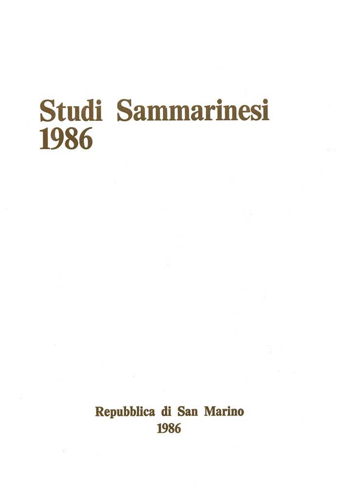 Studi Sammarinesi di scienze arte e lettere 1986